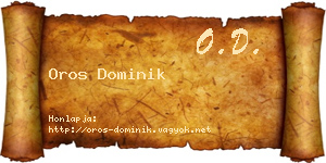 Oros Dominik névjegykártya